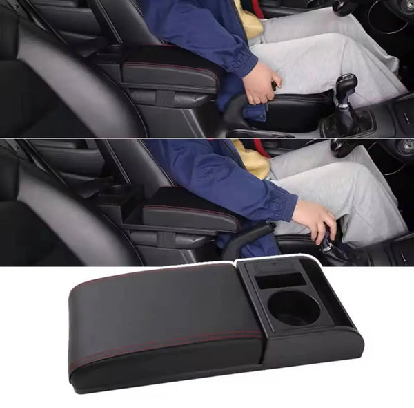 Accoudoir de voiture en cuir PU avec porte gobelet, boîte de rangement - ZINAMI.SHOP