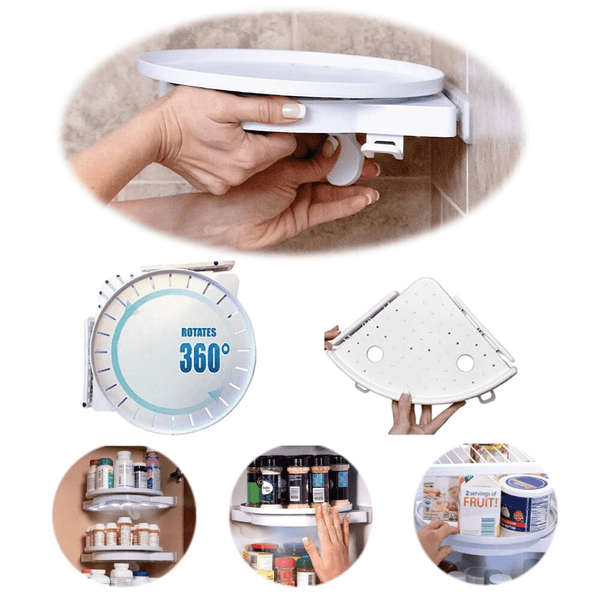 Étagère d'angle murale rotative 360 degrés - ZINAMI.SHOP