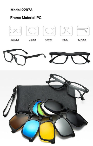 Lunettes 5 - en - 1 Magic Vision Aimant à changement rapide solaire - ZINAMI.SHOP